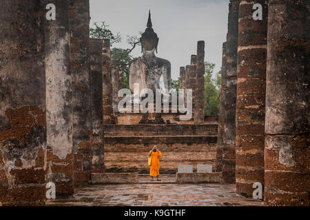 Wat Mahathat, Sukhothai Geschichtspark Sukhothai, Thailand Stockfoto