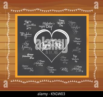 Satz von kalligrafischen Elementen des Urlaub Valentinstag und Liebe wünscht Stock Vektor