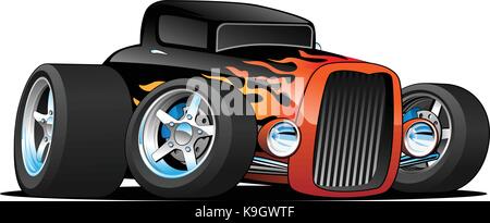 Hot Rod Oldtimer coupé Custom Car cartoon Vector Illustration Stock Vektor