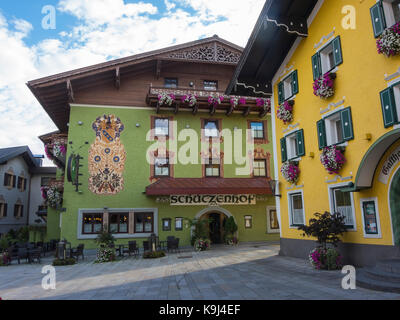 Bischofshofen, Salzburg, Salzburger Land, Österreich, typisch österreichischen Haus Stockfoto