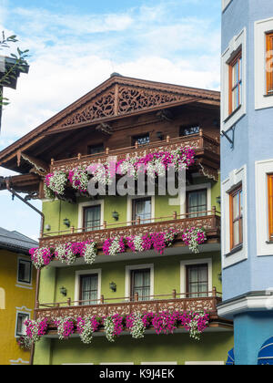 Bischofshofen, Salzburg, Salzburger Land, Österreich, typisch österreichischen Haus Stockfoto