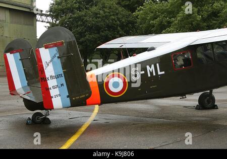 Le Broussard Max Holste 5-ML-Flugzeuge im ersten Airshow auf September an RAF Scampton am Rande der Stadt Lincoln England GB UK 2017 Stockfoto