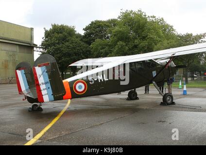 Le Broussard Max Holste 5-ML-Flugzeuge im ersten Airshow auf September an RAF Scampton am Rande der Stadt Lincoln England GB UK 2017 Stockfoto