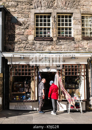 Moubbay House, Cashmere und Kilt Specialists bei Moubray House, Old Town, Edinburgh, Schottland, Großbritannien, GB. Stockfoto