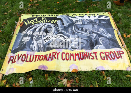 London, Großbritannien. 23. September 2017. Die Demonstranten fordern mehr menschenwürdige Sozialwohnungen in Haringey und in London zur Verfügung gestellt. Penelope Barritt/Alamy leben Nachrichten Stockfoto