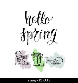 Hallo Schriftzug Hintergrund Stock Vektor