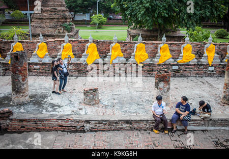 Übersicht, Wat Yai Chai Mongkhon Tempel, Ayutthaya, Thailand Stockfoto