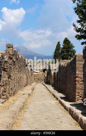 Die leeren Straßen von Pompeji. Stockfoto