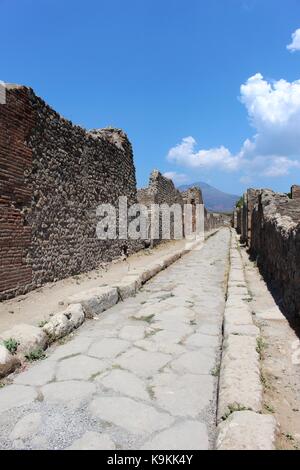 Die leeren Straßen von Pompeji. Stockfoto