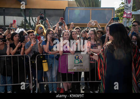 Palermo, Italien. 22 Sep, 2017. Holly Marie Combs, US-amerikanische Schauspielerin mit Piper Halliwell der TV-Serie "treghe, Host der Ehre der Palermo Comic Convention Credit: Antonio Melita/Pacific Press/Alamy leben Nachrichten Stockfoto