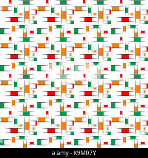 Nahtlose Muster mit geometrischen auf gestreiften und karierten bunten Hintergrund Stockfoto