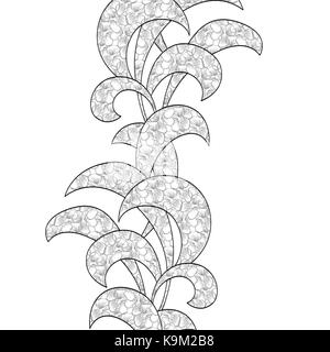 Die reich verzierten nahtlose Grenze im orientalischen Stil. Golden Element für Design. Umrisse vintage Muster für Einladungen Geburtstag und Grußkarten Tapete. Stockfoto