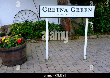 Gretna Green Schild - Schottland Stockfoto