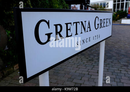 Gretna Green Schild - Schottland Stockfoto