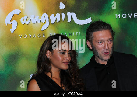 September 18th, 2017 - Paris Vincent Cassel und Darsteller der "Gauguin, Voyage de Tahiti' Film Premiere bei Gaumont Oper in Paris teilnehmen. Stockfoto