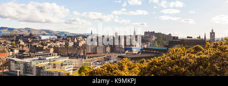 Schottland, Edinburgh, Stadtansicht, Waverley, Altstadt, die Skyline Panorama Stockfoto