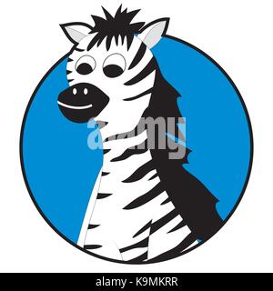 Zebra Aufkleber Symbole flachbild Avatar. Wild zebra Charakter Tier, Cartoon niedliche Tiere Zebra. Vector Illustration Stock Vektor