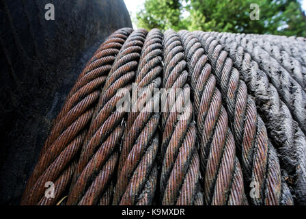 Ein altes Kabel-Steuerschieber in Granat Gold mines verwendet Stockfoto