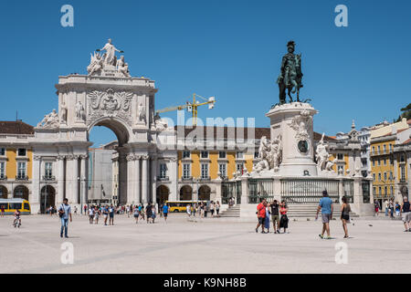 Praca do Comercio oder Comercio Platz in Lissabon, Portugal. Stockfoto