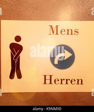 Humorvoll Mens Raum Zeichen, USA Stockfoto