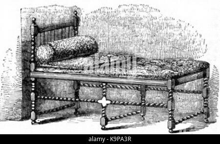 P606 b Couch von Mary Queen of Scots während ihrer Haft verwendet Stockfoto