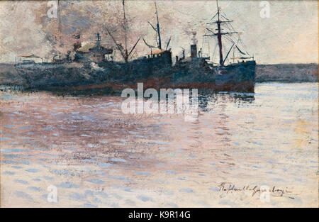 Raffaello Gambogi Schiffe in den Hafen von Livorno (1894) Stockfoto