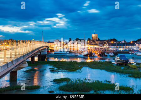 Abend am Fluss Adur in Shoreham-by-Sea, West Sussex, England. Stockfoto