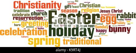 Ostern Wort cloud Konzept. Vector Illustration Stock Vektor