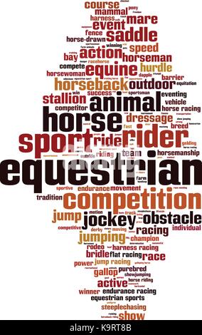 Equestrian Wort cloud Konzept. Vector Illustration Stock Vektor