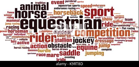 Equestrian Wort cloud Konzept. Vector Illustration Stock Vektor