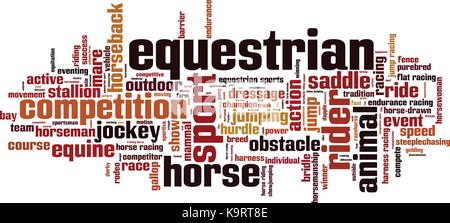 Equestrian Wort cloud Konzept. Vector Illustration Stock Vektor