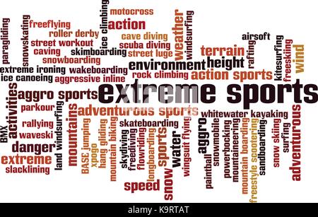 Extreme Sport word cloud Konzept. Vector Illustration Stock Vektor