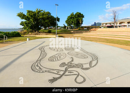 Dekoriert Fahrbahn in Cardwell Waterfront, Far North Queensland, FNQ, QLD, Australien Stockfoto