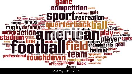 American football Wort cloud Konzept. Vector Illustration Stock Vektor