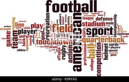 American football Wort cloud Konzept. Vector Illustration Stock Vektor