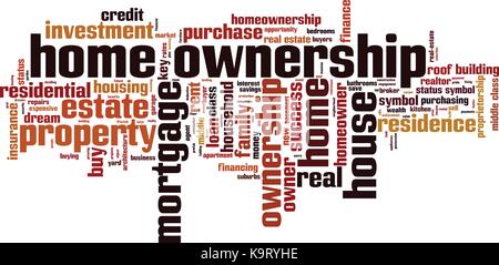 Home ownership Wort cloud Konzept. Vector Illustration Stock Vektor