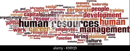 Human Resources word cloud Konzept. Vector Illustration Stock Vektor