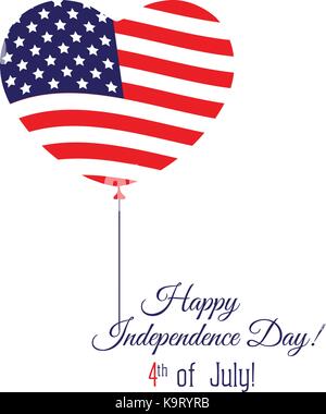 Tag der Unabhängigkeit der USA typografische Hintergrund. Shining realistische Ballons Stock Vektor