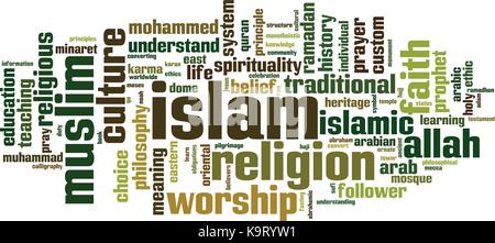 Islam Wort cloud Konzept. Vector Illustration Stock Vektor