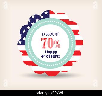 4. Juli Happy Memorial Day Abzeichen und Label Stock Vektor