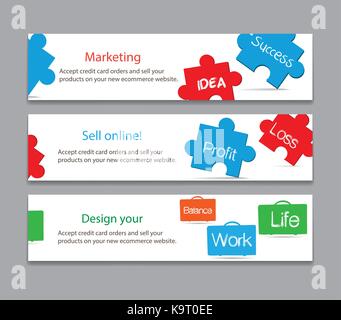 Werke und Erfolg Leben auf der Tastatur banner Stock Vektor