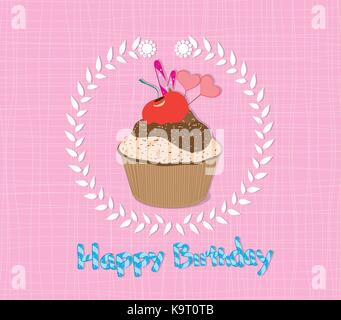 Alles gute zum Geburtstag Cupcakes Stock Vektor