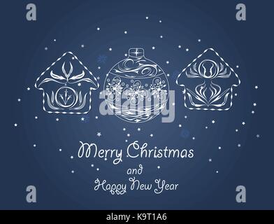 Weihnachtsbaumschmuck aus Hand zeichnen Stock Vektor