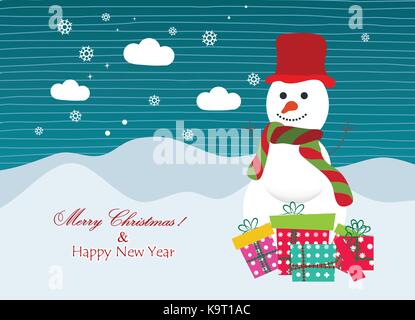 Frohe Weihnachten und ein frohes neues Jahr-Hintergrund Stock Vektor