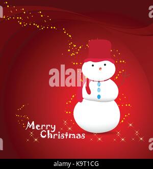 Frohe Weihnachten mit Schneemann Hintergrund Stock Vektor