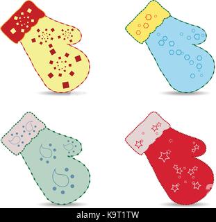 Handschuhe dekorative für Weihnachten Design Stock Vektor