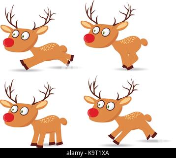 Eingestellt von Weihnachten mit Hirsche für Design Stock Vektor