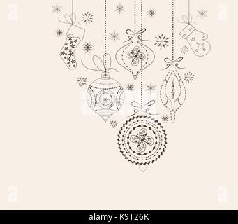 Weihnachtsbaumschmuck doodles Stock Vektor