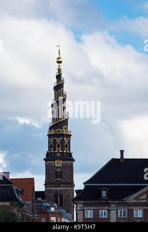 Erlöser Kirche in der Stadt Kopenhagen, Dänemark. Stockfoto