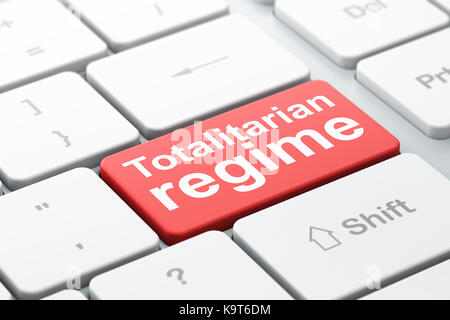 Politische Konzept: totalitäre Regime auf dem Computer Tastatur Hintergrund Stockfoto